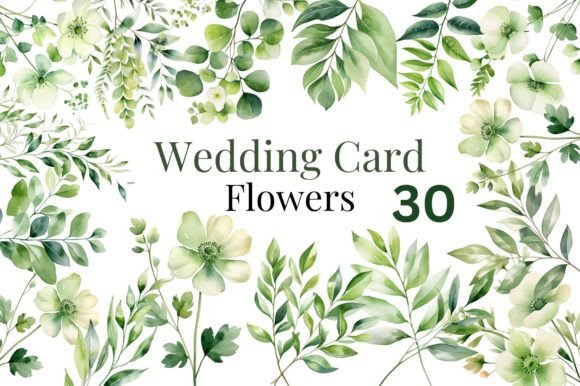 Download Green Wedding Watercolor Flowers Bundle - Green Collection