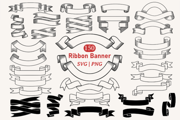 Download Ribbon Banner SVG PNG Clipart Bundle - Ribbon Collection
