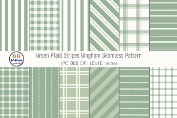 Download Green Plaid Stripe Gingham Pattern Paper - Green Collection