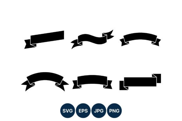 Download Black Banner Ribbon Vector Set - Ribbon Collection