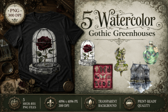 Download Gothic Greenhouse Clipart Dark Flora PNG - Green Collection