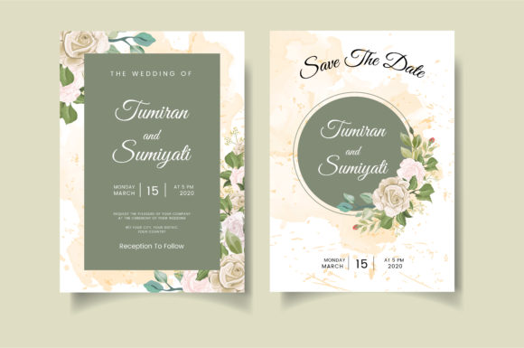 Download Rose and Green Leaf Wedding Template - Green Collection